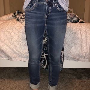 Silver Suki Mid Pencil Skinny